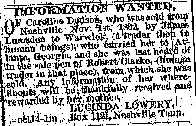 Lucinda Lowery searching for her daughter Caroline Dodson