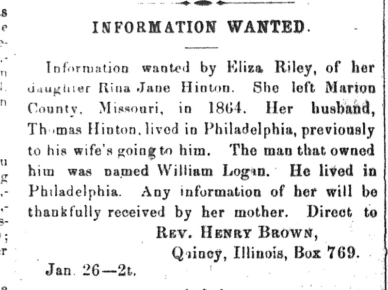 Eliza Riley searching for her daughter Rina Jane Hinton