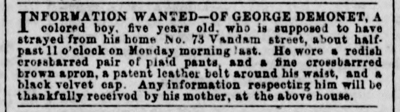 Unnamed mother searching for her son George Demonet