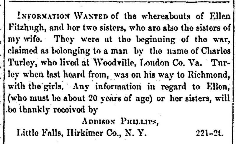 Addison Phillips seeks his sister-in-law Ellen Fitzhugh and her two sisters