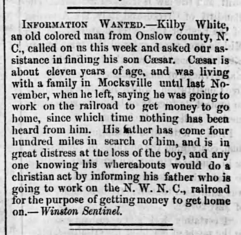 Kilby White searching for son Caesar