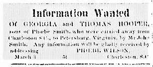 Phoebe Wilson searching for Georgia and Thomas Hooper