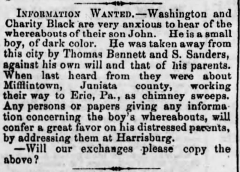 Washington and Charity Black searching for their son John Black