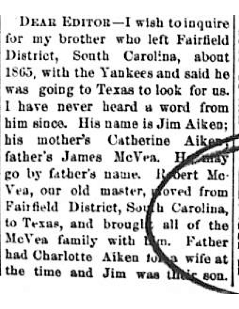 Richard A. McVea searching for his brother Jim Aiken