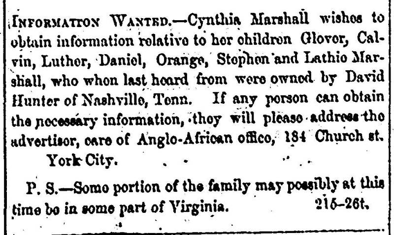 Cynthia Marshall seeks children