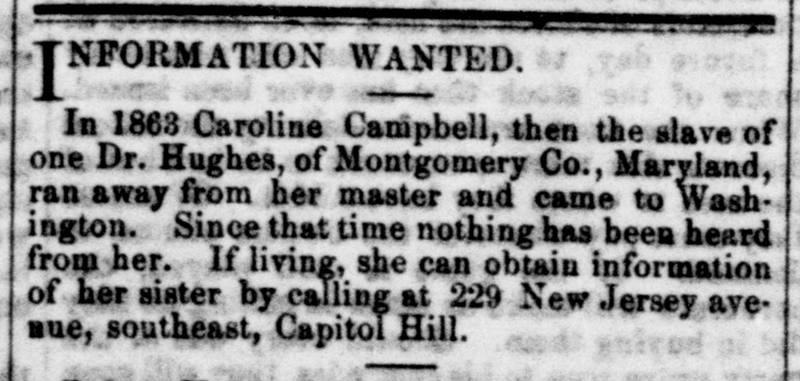 Unnamed woman searching for her sister Caroline Campbell 