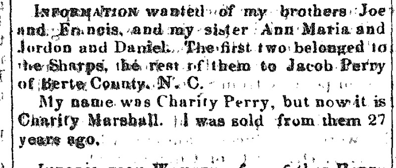 Charity Marshall (formerly Charity Perry) looking for her brothers Joe and Francis