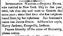 Henry Jackson searching for his niece Evelina Evans