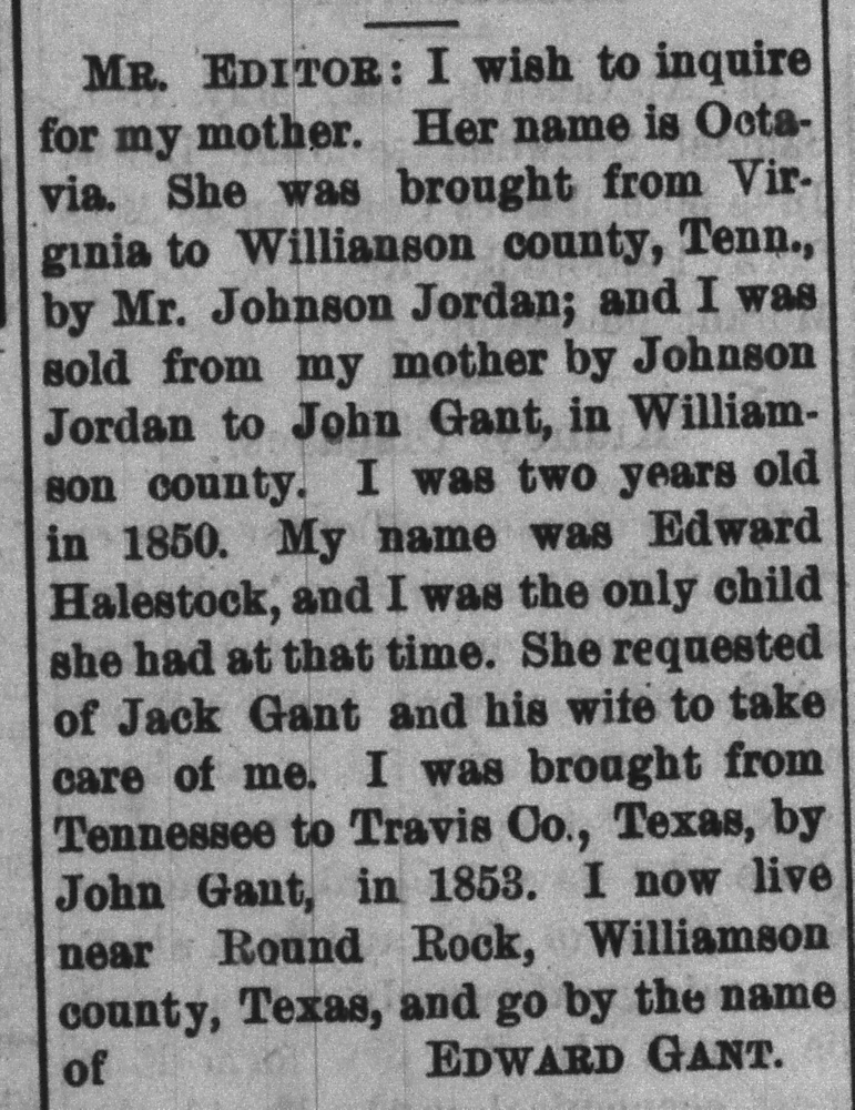 Edward Gant (formerly Halestock) searching for his mother