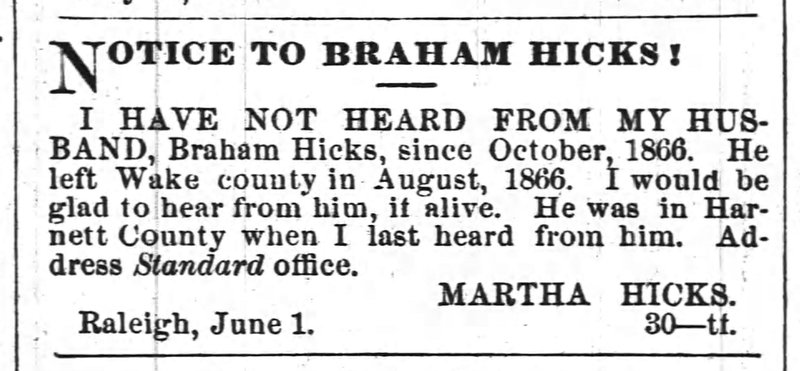 Martha Hicks searching for her husband Braham Hicks 