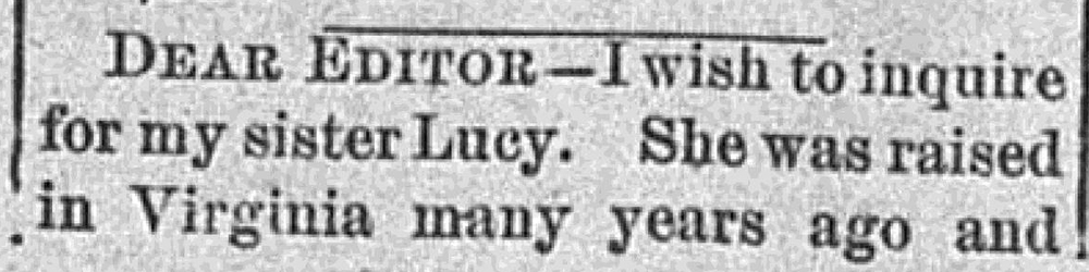 George Terry seeking his sister Lucy