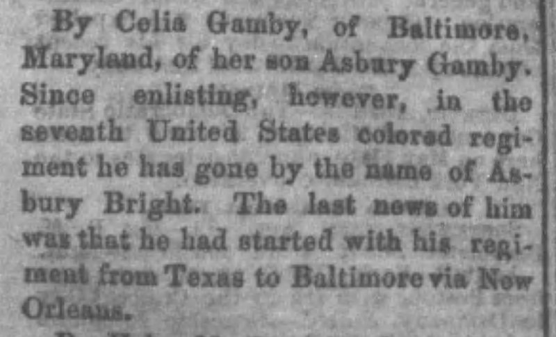 Celia Gamby searching for her son Asbury Bright (formerly Asbury Gamby)