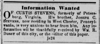 Joseph C. Stevens searching for his brother Curtis Stevens