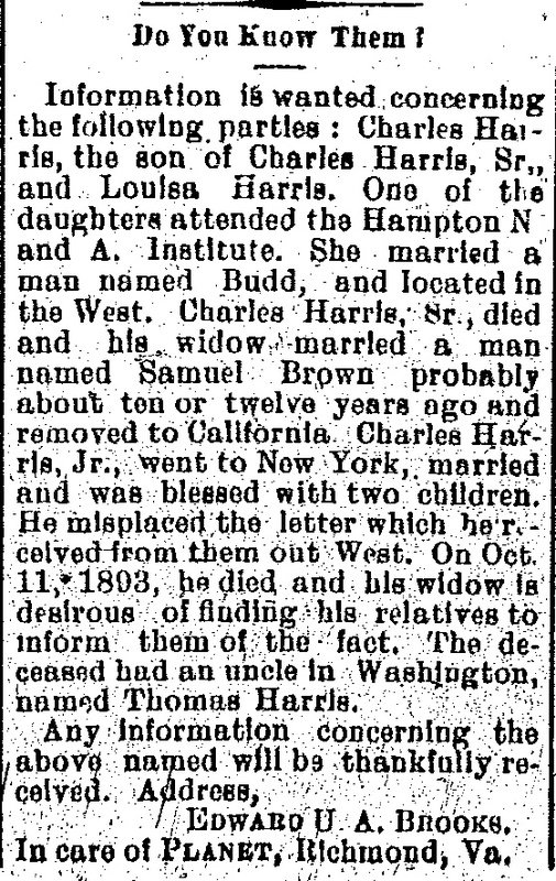 Charles Harris&#039;s widow searching for her husband&#039;s family