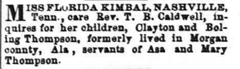 Florida Kimbal searching for her children Clayton and Boling Thompson