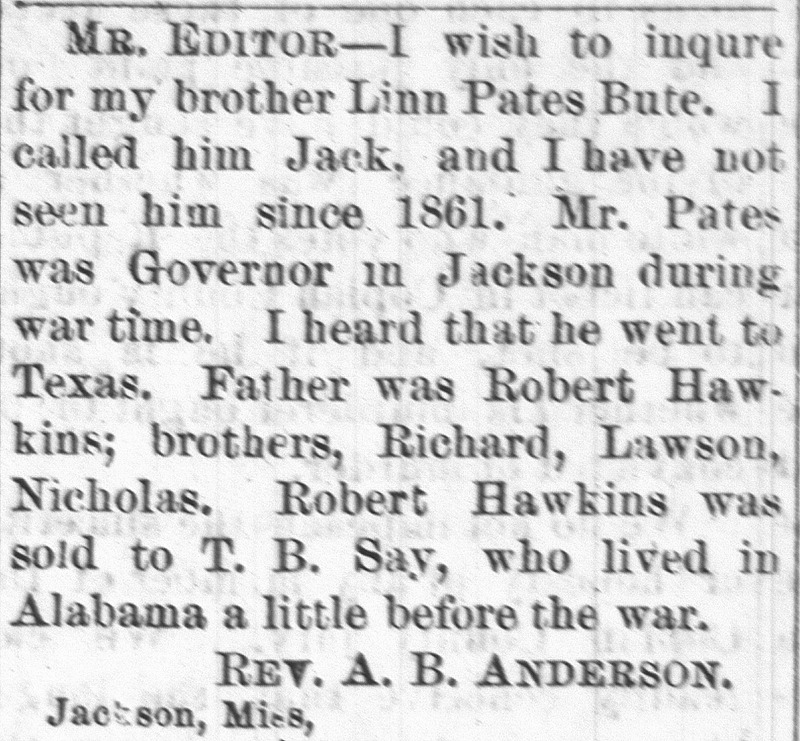 Rev. A. B. Anderson searching for his brother Linn Pates Butte