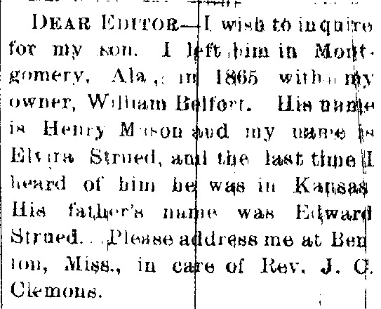 Elvira Strued searching for her son Henry Mason