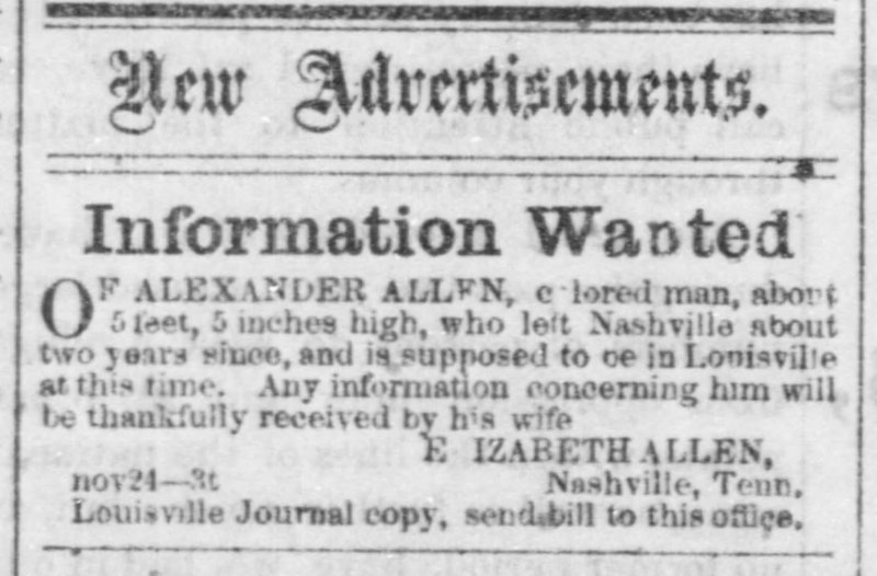 Elizabeth Allen searching for husband Alexander Allen