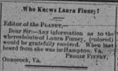 Peggie Finney searching for Laura Finney