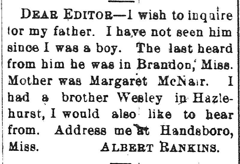 Albert Rankins searching for his father and brother Wesley