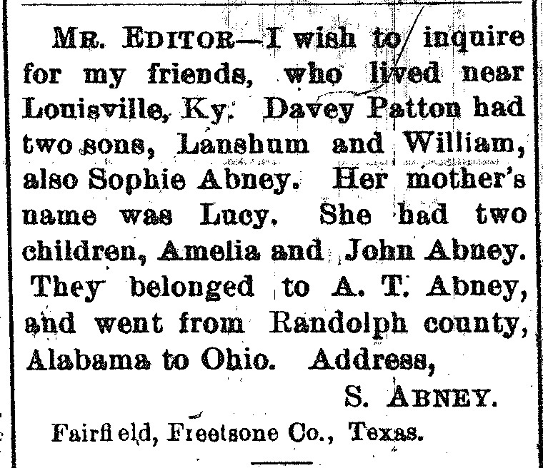 S. Abney searching for their friends Davey Patton and Sophie Abney