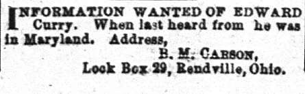 B. M. Carson searching for Edward Curry