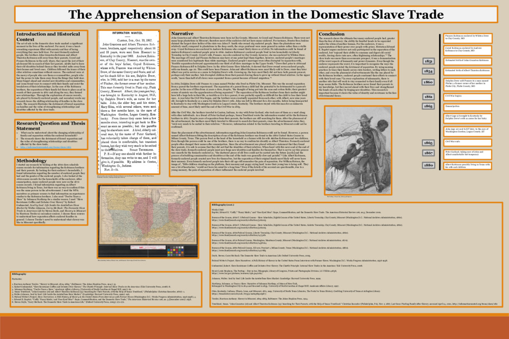 The Apprehension of Separation in the Domestic Slave Trade