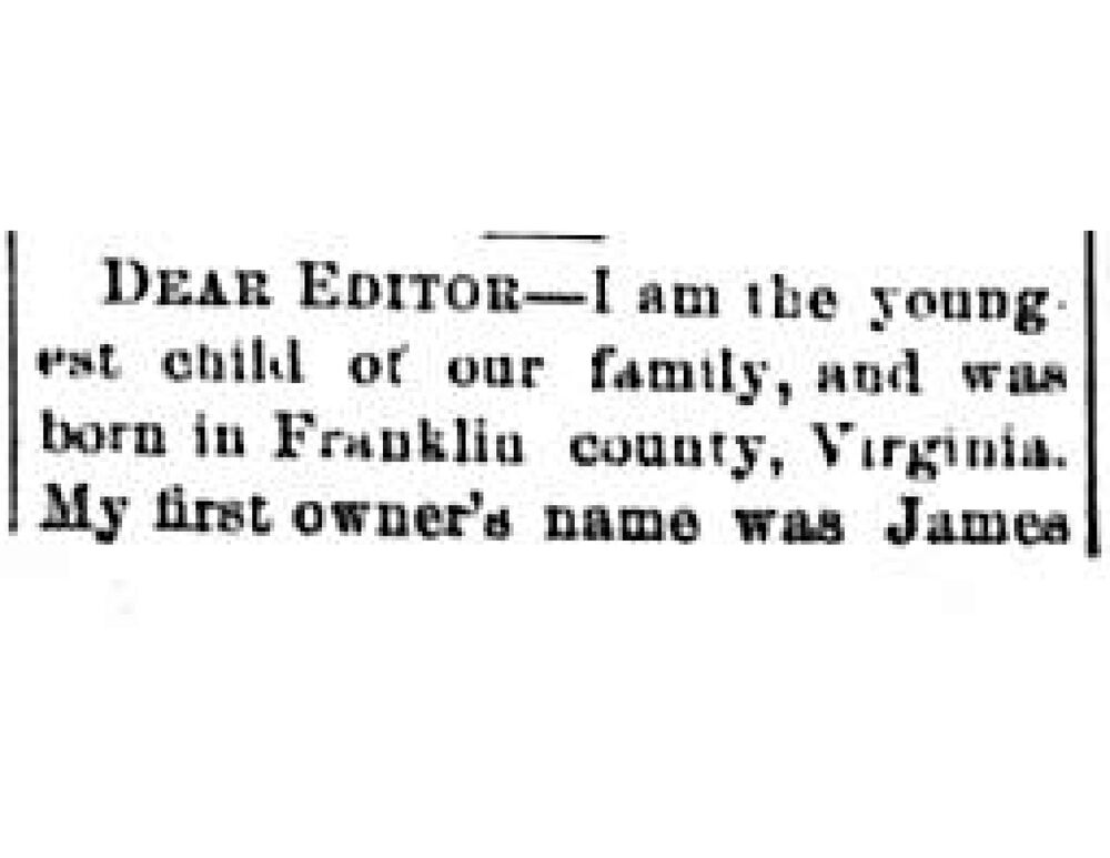 Mrs. Sallie Warner (formerly Sallie Caloway) searching for her siblings William, Washington, Jerry, and others 