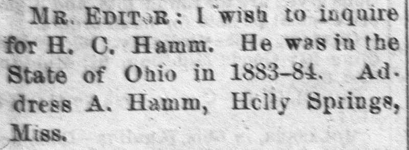 A. Hamm searching for H.C. Hamm