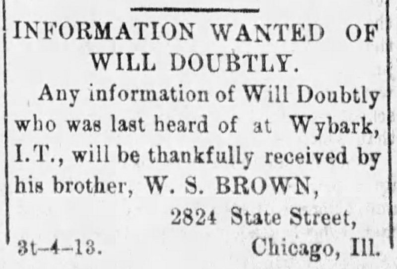 W. S. Brown searching for his brother Will Doubtly