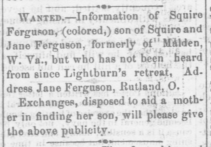 Jane Ferguson searching for her son Squire Ferguson