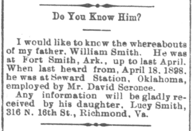 Lucy Smith is searching for her father William Smith 