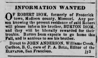 Burton Isom searching for his brother Robert Isom