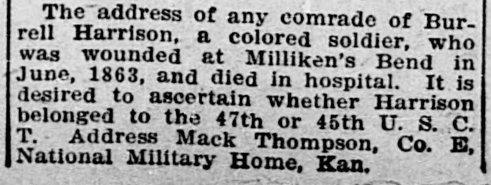 Mack Thompson searching for comrades of Burrell Harrison