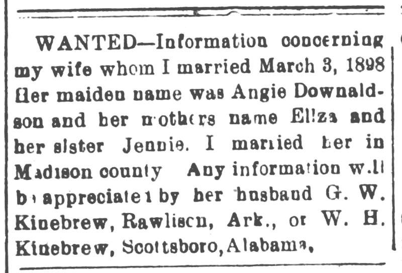 G.W. Kinebrew searching for his wife Angie Downaldson