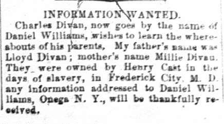 Daniel Williams (formerly Charles Divan) searching for his parents Lloyd and Millie Divan