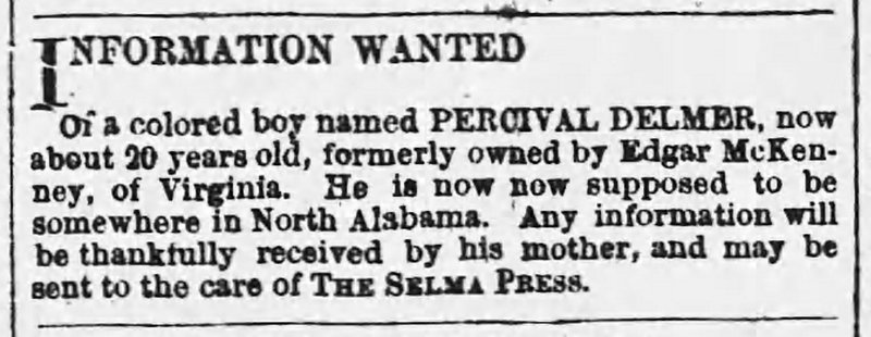 A Mother searching for her son Percival Delmer 