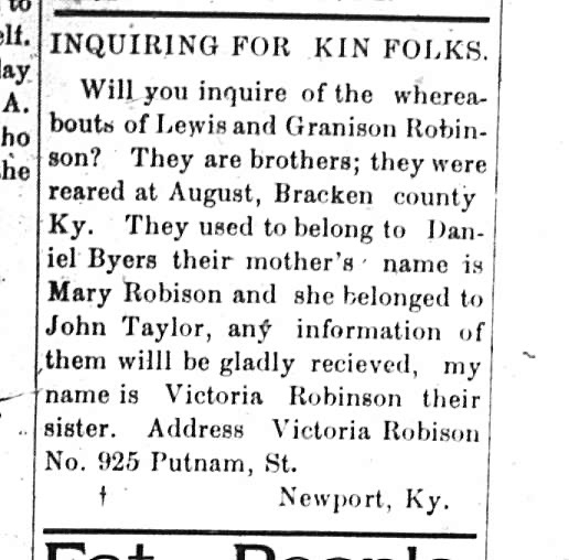 Victoria Robinson searching for her two brothers Lewis and Granison Robinson