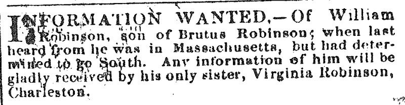 Virginia Robinson seeking information about  her brother William Robinson (2)