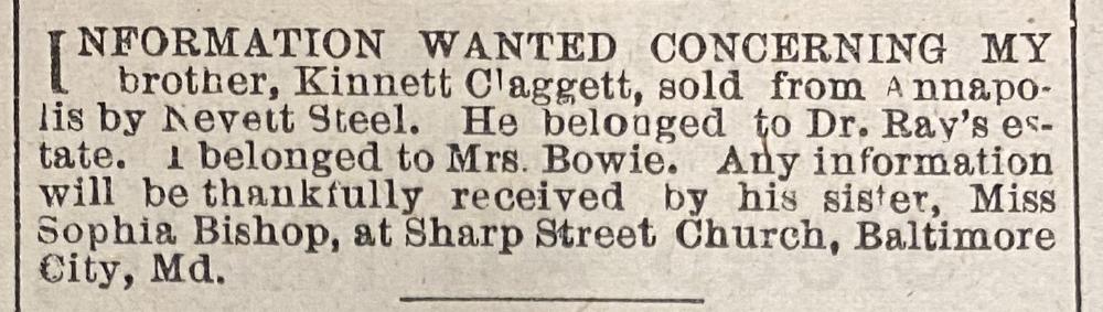 Sophia Bishop searching for brother, Kinnett Claggett