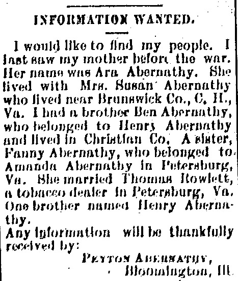 Peyton Abernathy searching for her mother Ara Abernathy, brothers Ben and Henry Abernathy, and sister Fanny Abernathy