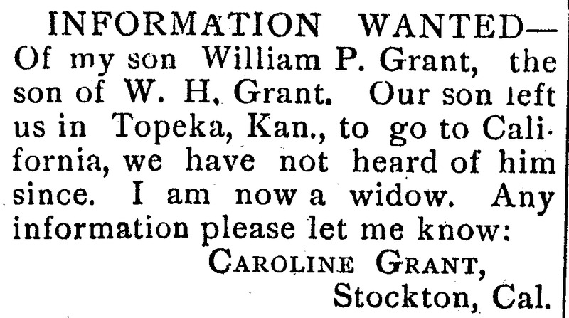 Caroline Grant searching for her son William P. Grant