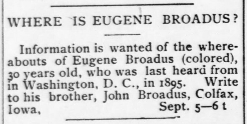 John Broadus searching for brother Eugene Broadus