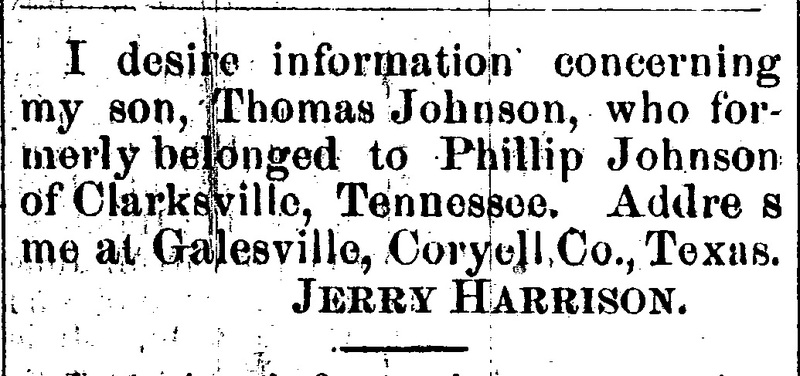 Jerry Harrison searching for his son Thomas Johnson