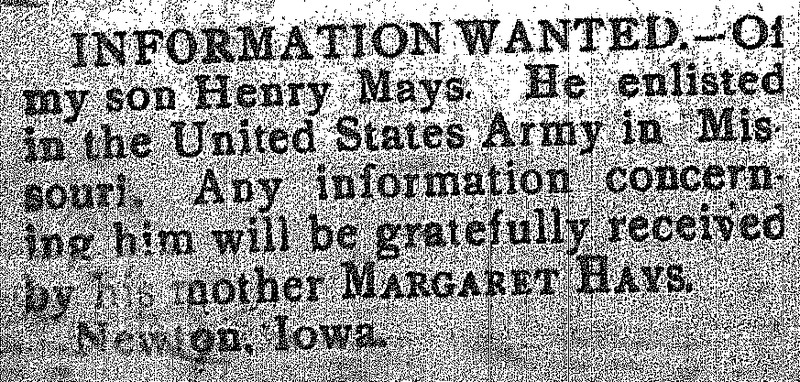 Margaret Hays searching for her son Henry Mays