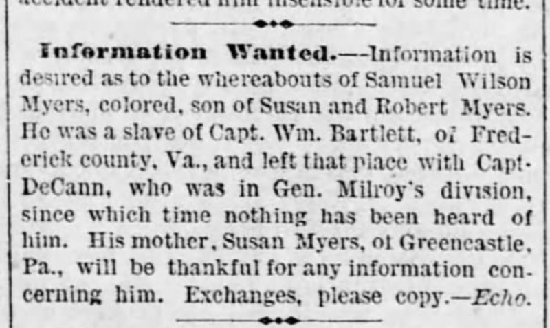 Susan Myers looking for her son Samuel Wilson Myers