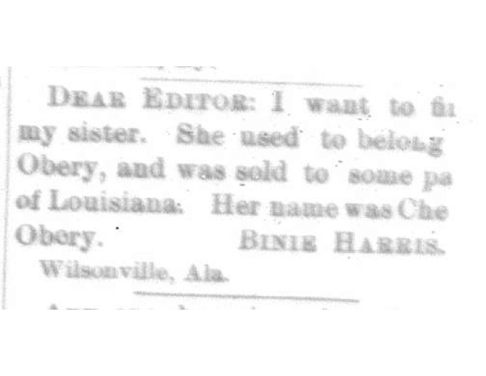 Binie Harris searching for her sister Che Obery