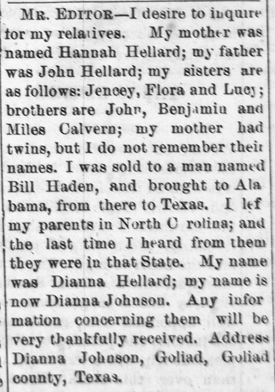 Dianna Johnson searching for her mother Hannah Hellard and siblings