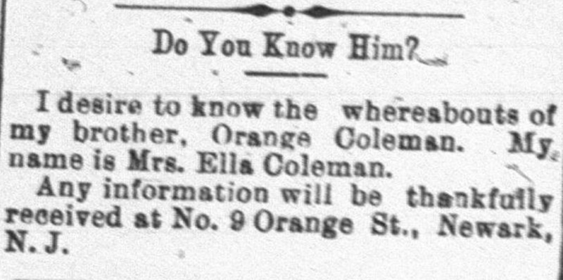 Ella Coleman searching for her brother, Orange Coleman