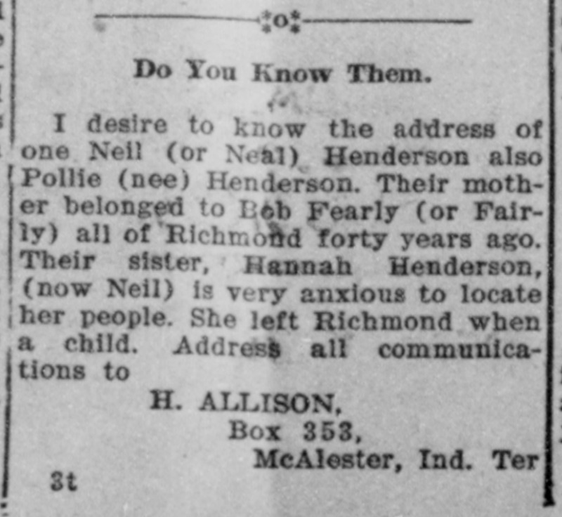 Hannah Henderson (now Hannah Neil) searching for her brother and sister